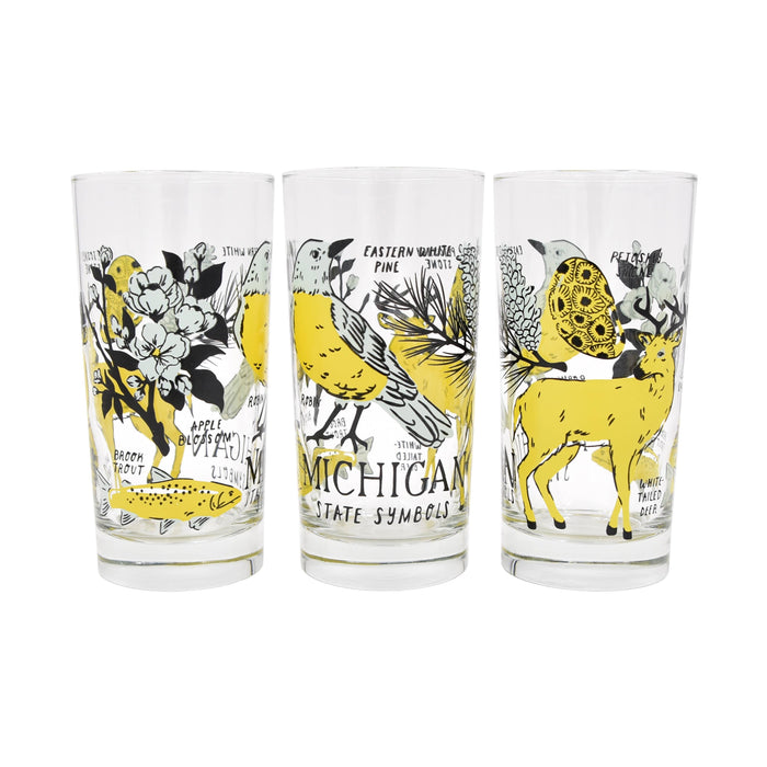 Michigan State Symbols Glass - City Bird