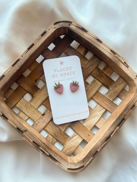 Strawberry Stud Earrings - Placed by Grace