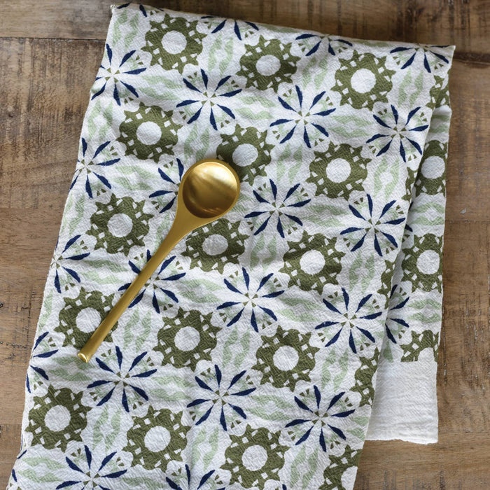 Chicory Pattern Towel, Moss - June and December