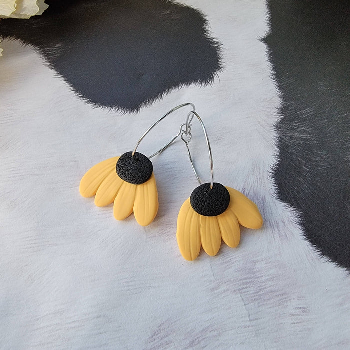 Black Eyed Susan Hoop Earrings - Cayenne & Cake