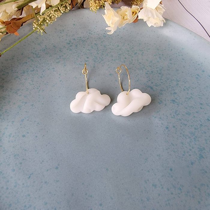 Puffy Cloud Hoop Earrings - Cayenne & Cake