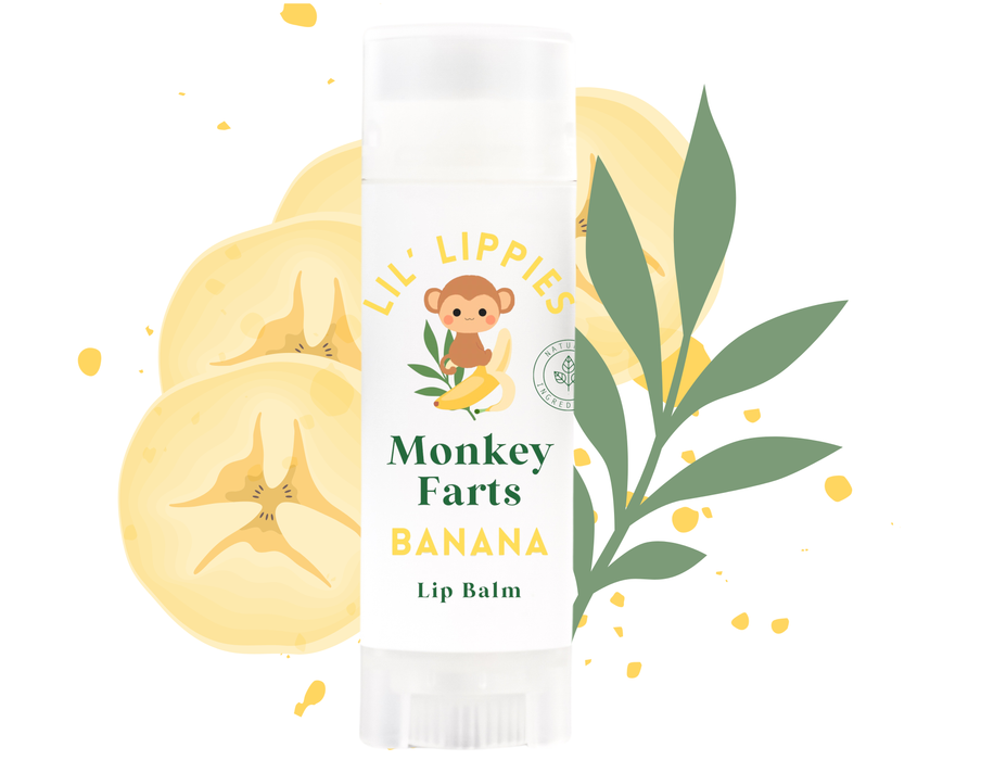 Monkey Farts Banana Lip Balm Lil' Lippies Kids - Little Flower Soap Co.