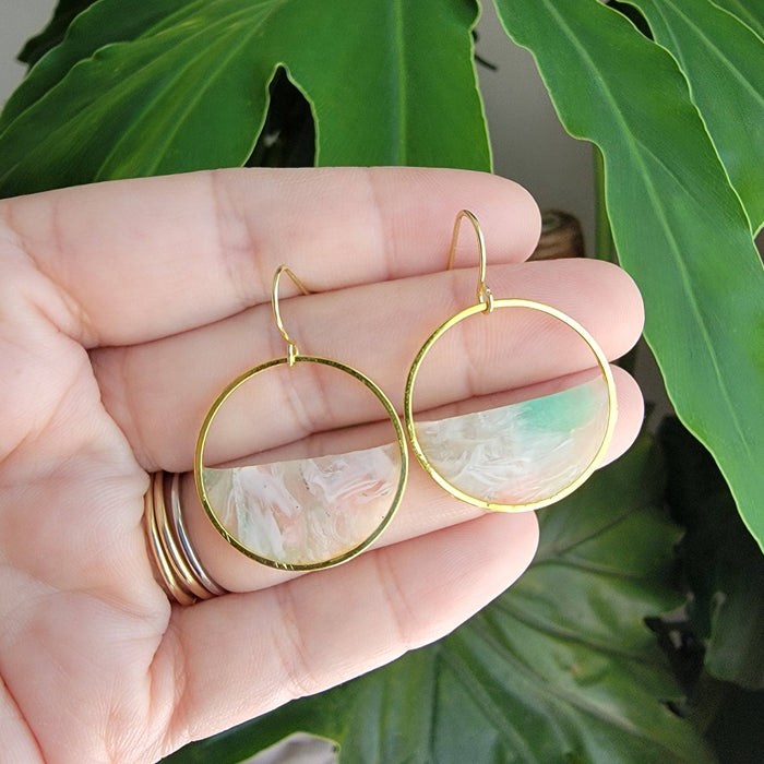 Horizon Dangles in Mossy Stone - Cayenne & Cake