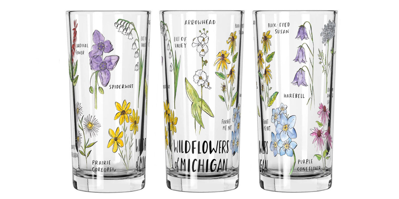 Michigan Wildflowers Glass - City Bird