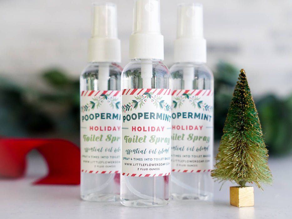 Holiday Poopermint Potty Spray - Little Flower Soap Co.