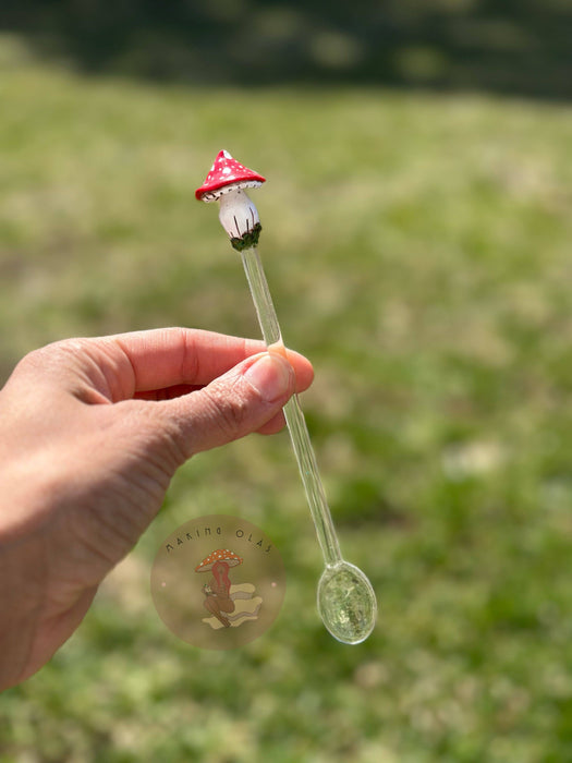 Mushroom Glass Stir Spoons - Making Olas