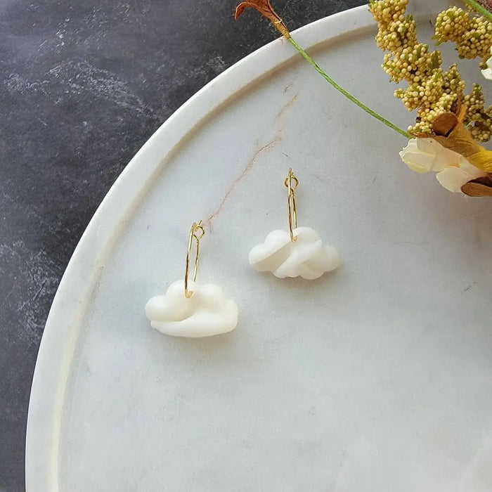 Puffy Cloud Hoop Earrings - Cayenne & Cake