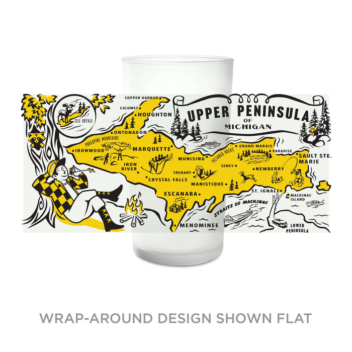 Upper Peninsula Souvenir Frosted Glass - Peninsulas