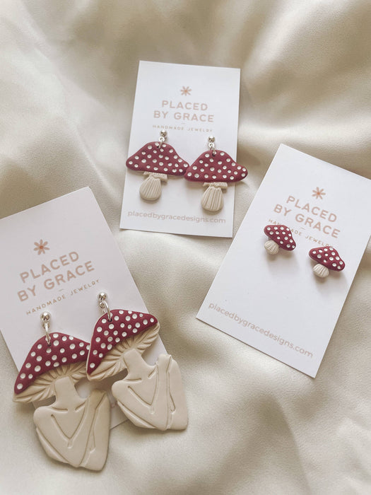 Red Mushroom Earrings - Placed by Grace
