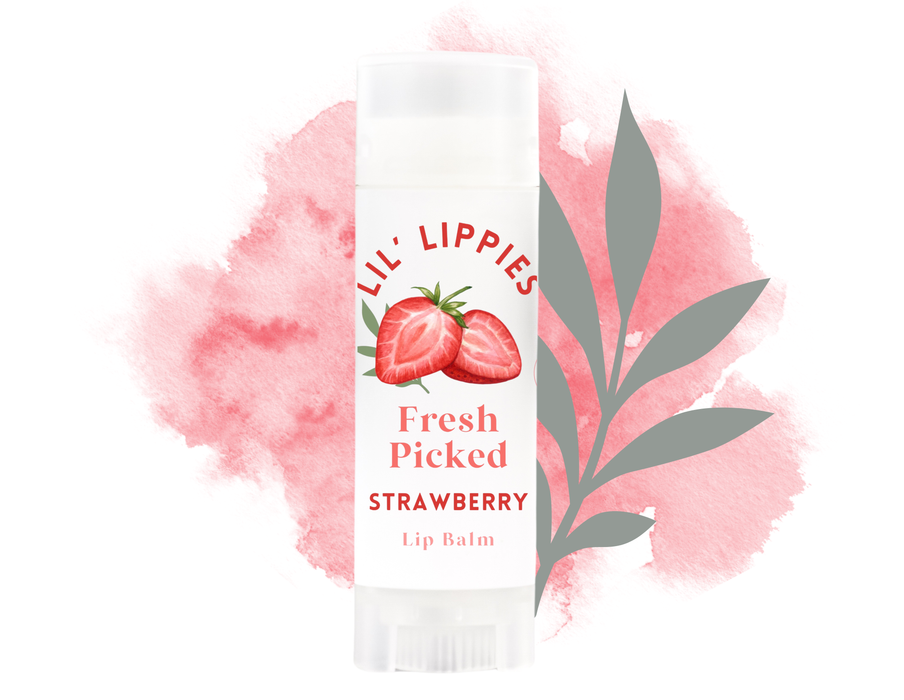Fresh Picked Strawberry Lip Balm Lil' Lippies Kids - Little Flower Soap Co.