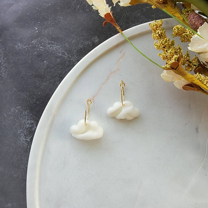 Puffy Cloud Hoop Earrings - Cayenne & Cake