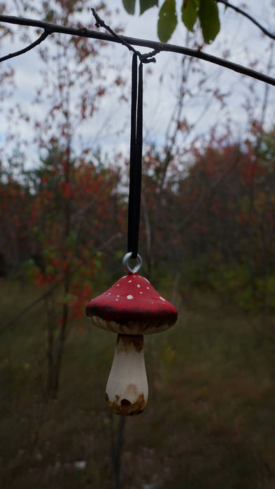 Hand-Painted Wooden Mushroom Hanging Ornaments - Goblin Grimm