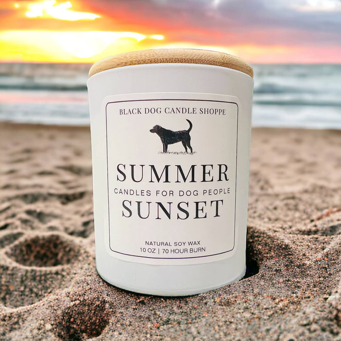 Summer Sunset White Candle - Black Dog Candle Shoppe