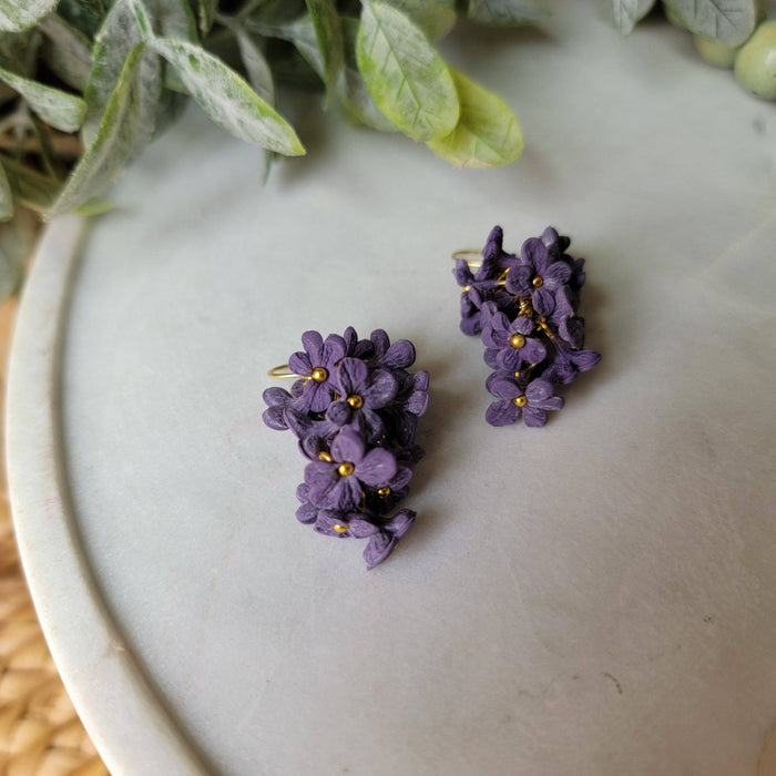 Dark Lilac Bunch Earrings - Cayenne and Cake