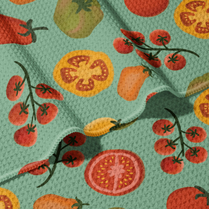 Tomato Vine Double Sided Waffle Dish Towel - June Apothicarie