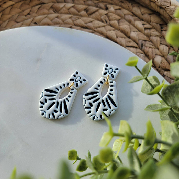 Blue Tile Earrings - Cayenne & Cake