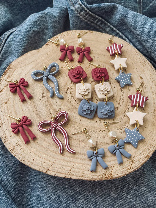 Red Bow Earrings - Placed by Grace