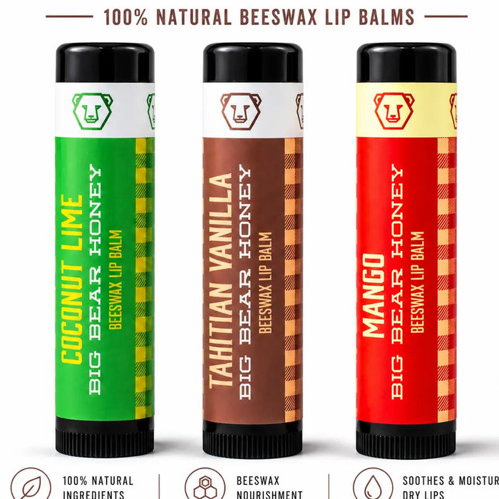 Beeswax Lip Balm - All Flavors - Big Bear Honey