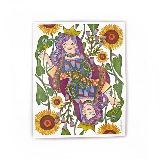 Queen of Flowers Notecard by Katie Eberts Illustration