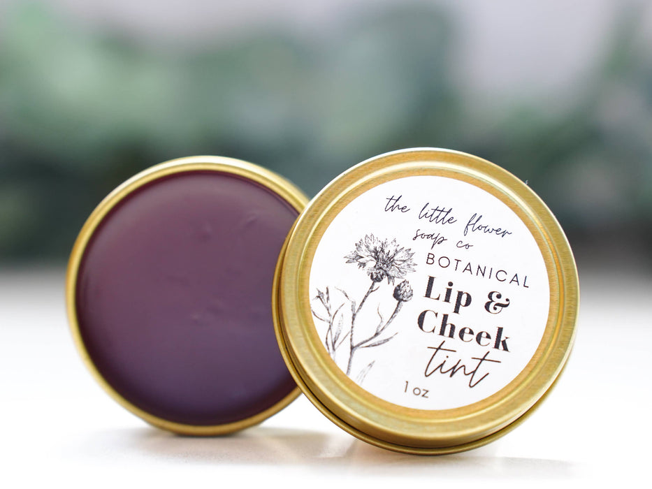 Lip and Cheek Tint 1oz Tin - Natural blush and lip stain