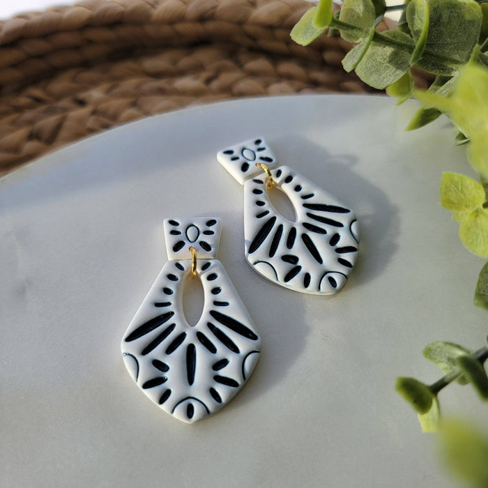 Blue Tile Earrings - Cayenne & Cake