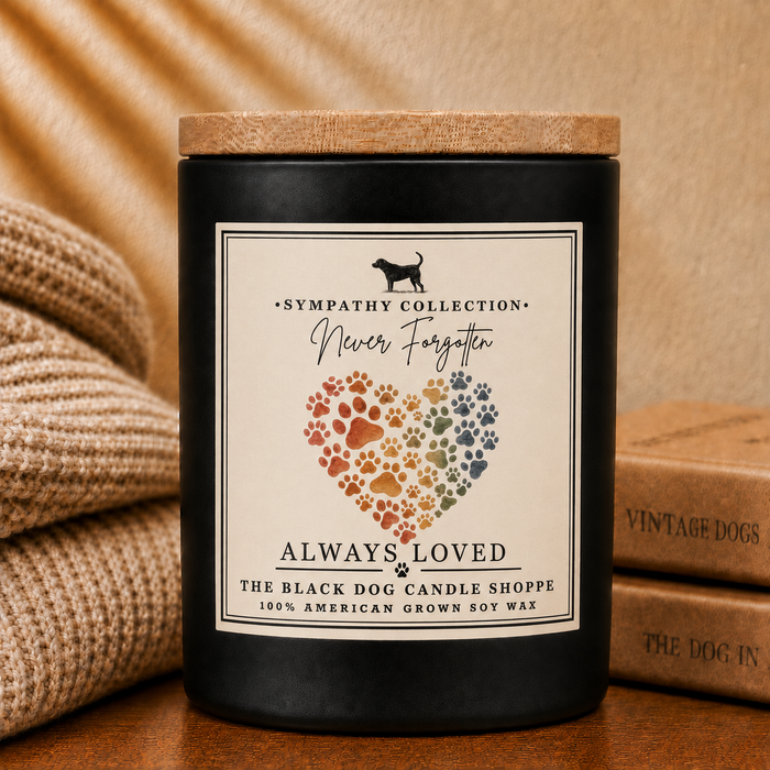 Never Forgotten, Always Loved Pet Sympathy Candle - Black Dog Candle Shoppe