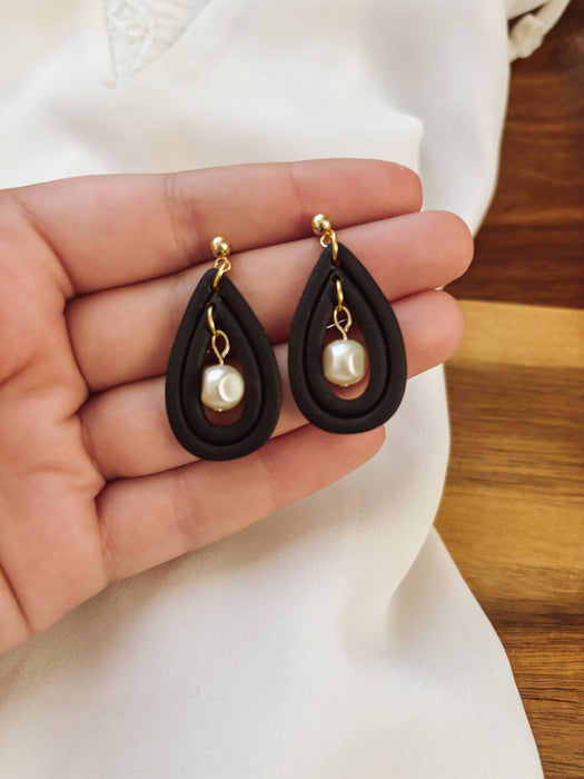 Teardrop Earrings with Pearls - Placed by Grace