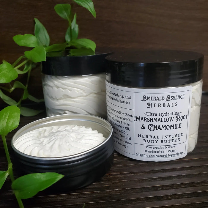 Marshmallow Root + Chamomile Herbal Body Butter - Emerald Essence Herbals