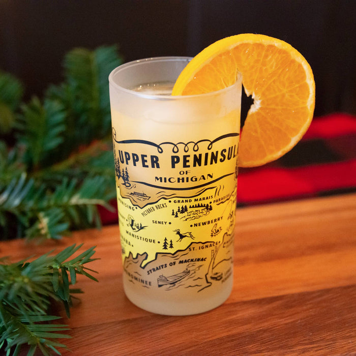 Upper Peninsula Souvenir Frosted Glass - Peninsulas