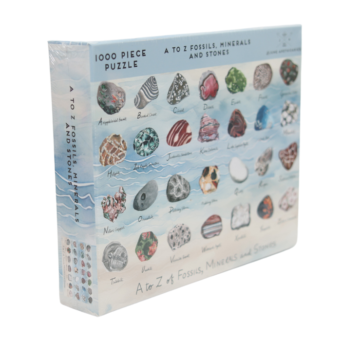 A to Z Fossils, Minerals, and Stones 1,000 Piece Puzzle - June Apothicarie