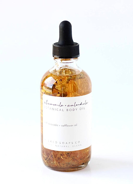 Chamomile + Calendula Botanical Body Oil - Wicked Soaps Co.