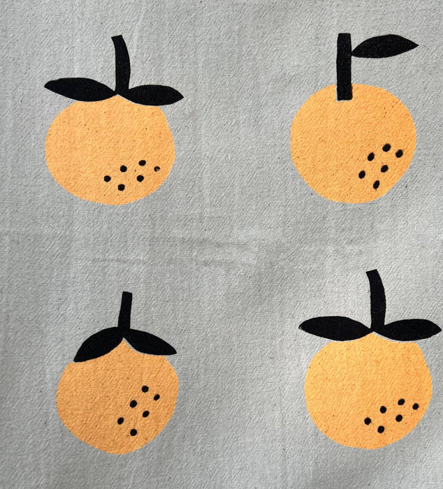 Orange Screen Printed Tea Towel - Nice Life