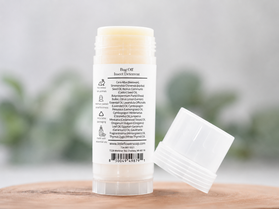 Bug Off Essential Oil Solid Lotion Twist Tube - Little Flower Soap Co.