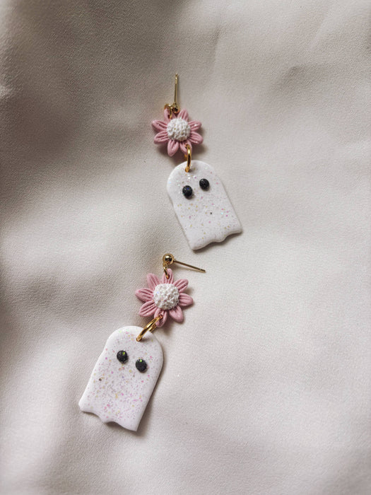 Glitter Daisy Ghost Earrings - Placed by Grace