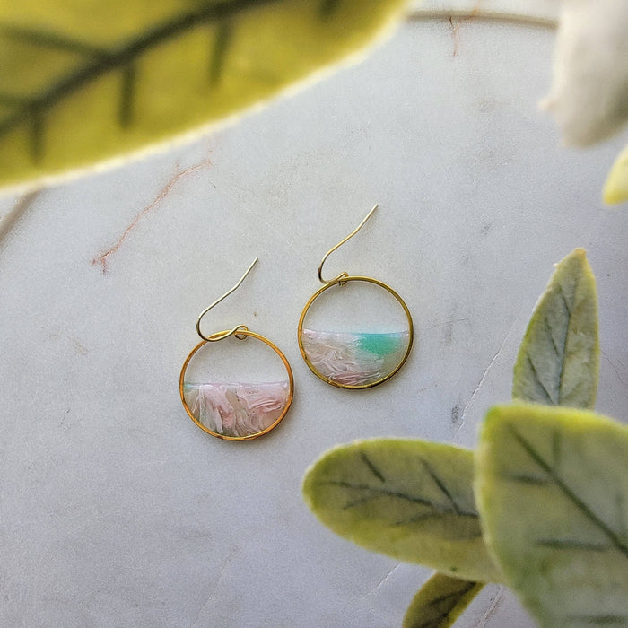 Horizon Dangles in Mossy Stone - Cayenne & Cake