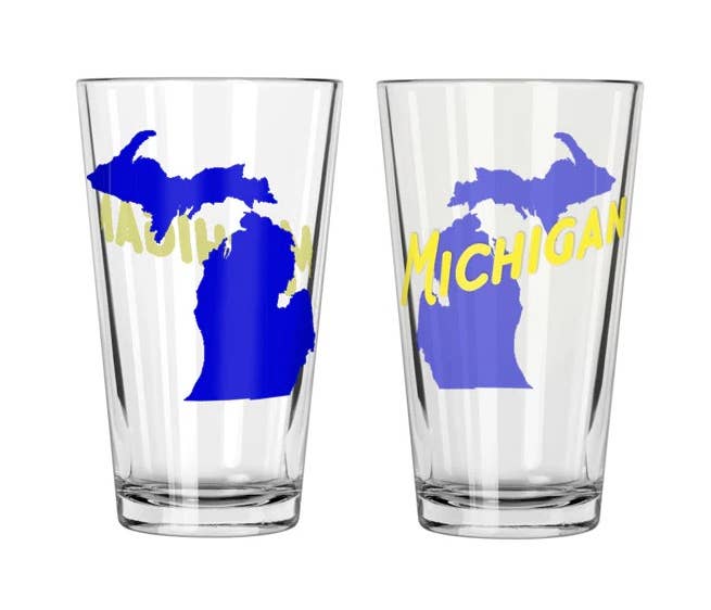 Collegiate Pint Glass University of Michigan - City Bird