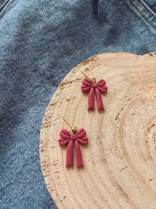 Red Bow Earrings - Placed by Grace