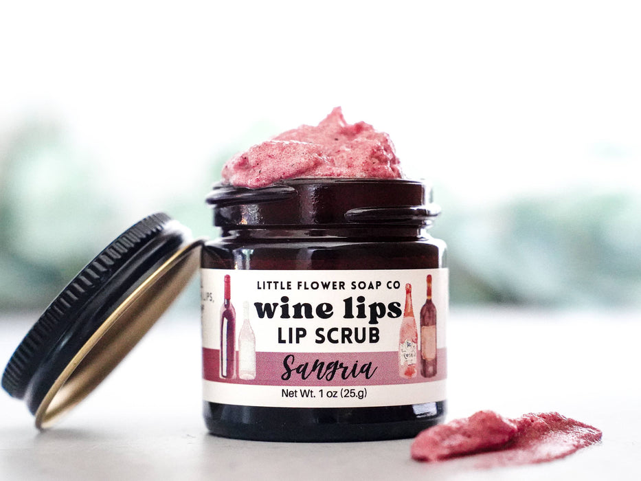 Wine Lips - Sangria Exfoliating Lip Sugar Scrub - Little Flower Soap Co.