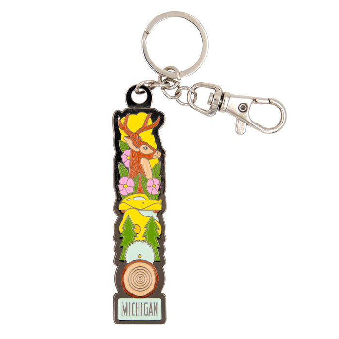 Michigan Totem Keychain - Peninsulas