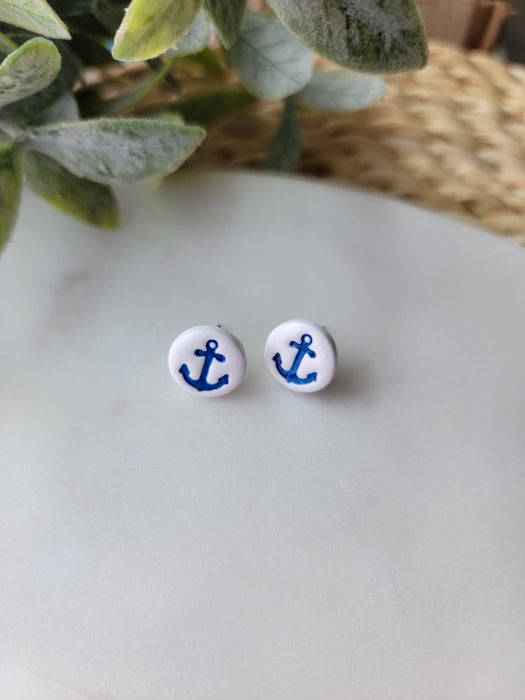 Anchor Stud Earrings - Cayenne and Cake