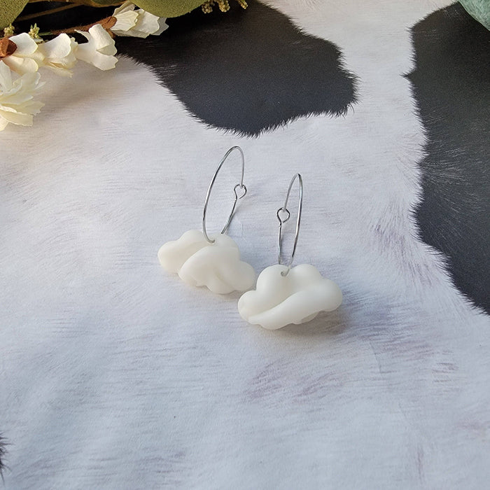 Puffy Cloud Hoop Earrings - Cayenne & Cake