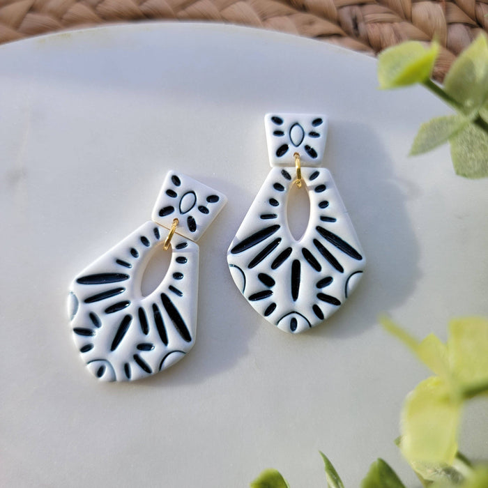 Blue Tile Earrings - Cayenne & Cake