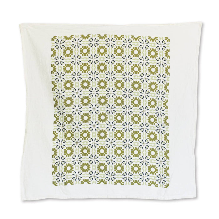 Chicory Pattern Towel, Moss - June and December