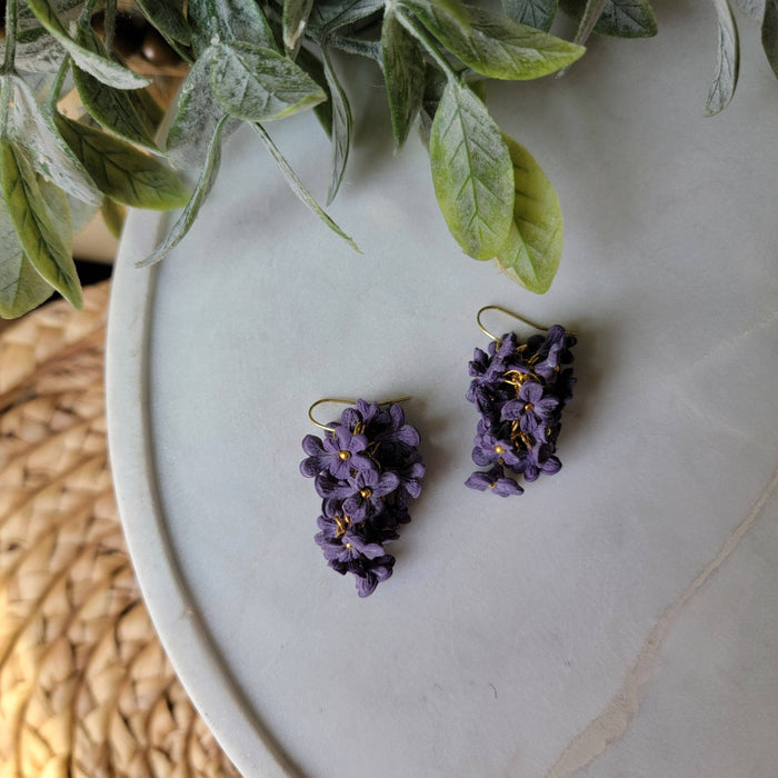 Dark Lilac Bunch Earrings - Cayenne and Cake