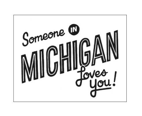 Someone in Michigan Loves You Letterpress Card - City Bird