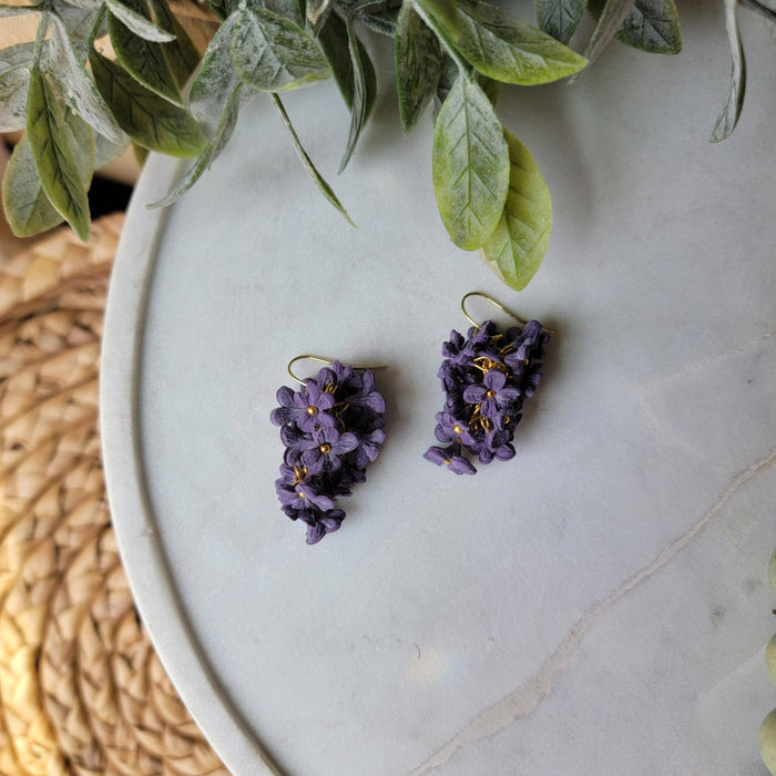 Dark Lilac Bunch Earrings - Cayenne and Cake