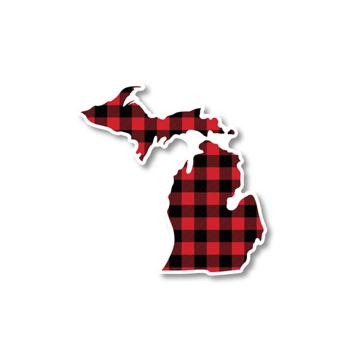 Michigan Buffalo Check Mini Sticker - Peninsulas