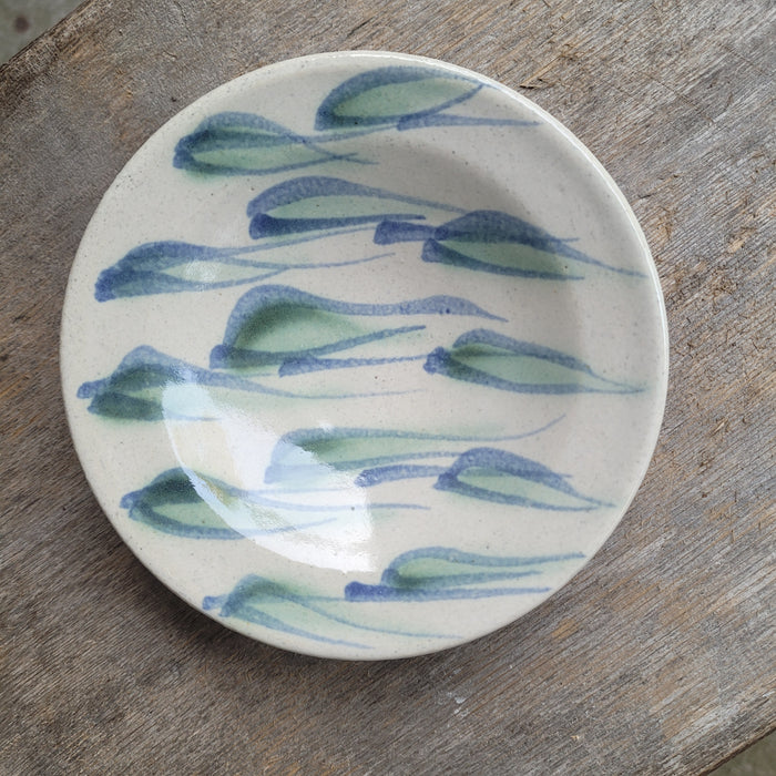 Small Blue and Green on White Plate by Heerspink and Porter