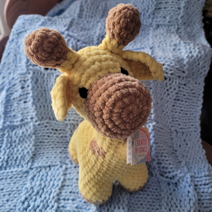 Hand-Crocheted Stuffed Giraffe - Created by Grace