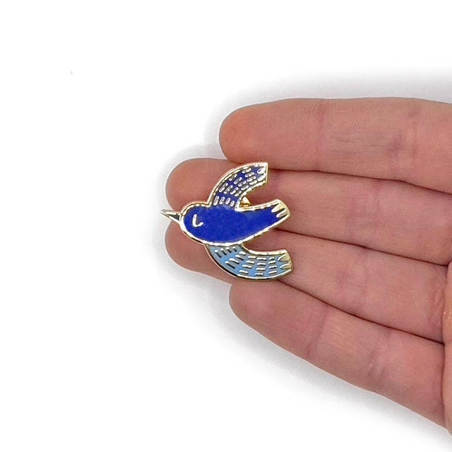Bluebird Enamel Pin - Katie Eberts Illustration